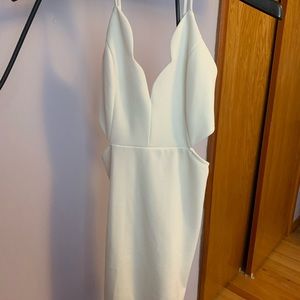 White side slit dress